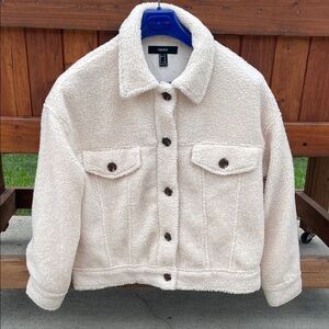Teddy Jacket super soft feel Cream winter white color.